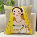 GobekUsa Cartoon Oil Painting Embroidery Throw Pillow for Office Chair, Living Room, Bedroom