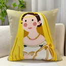 GobekUsa Cartoon Oil Painting Embroidery Throw Pillow for Office Chair, Living Room, Bedroom