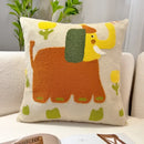 GobekUsa Cartoon Oil Painting Embroidery Throw Pillow for Office Chair, Living Room, Bedroom