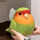 GobekUsa Cartoon Parrot Ceramic Tissue Box: Creative Desk Decoration & Paper Towel Case