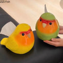 GobekUsa Cartoon Parrot Ceramic Tissue Box: Creative Desk Decoration & Paper Towel Case