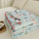 GobekUsa Cartoon Patchwork Summer Cooling Blanket Lightweight Air Condition Comforter