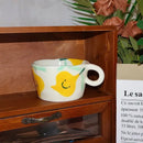 Cartoon pattern ceramic coffee mug kitchen floral tea cup by Decorbites