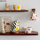 Cartoon pattern ceramic mug set – dining room white colorful cups by Decorbites