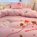 GobekUsa Cartoon Pattern Embroidered Bedding Sets: Cozy, Soft, and Breathable for Kids and Adults