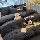 GobekUsa Cartoon Pattern Embroidered Bedding Sets: Cozy, Soft, and Breathable for Kids and Adults