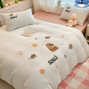 GobekUsa Cartoon Pattern Embroidered Bedding Sets: Cozy, Soft, and Breathable for Kids and Adults