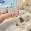 GobekUsa Cartoon Pattern Embroidered Bedding Sets: Cozy, Soft, and Breathable for Kids and Adults
