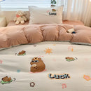 GobekUsa Cartoon Pattern Embroidered Bedding Sets: Cozy, Soft, and Breathable for Kids and Adults