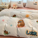GobekUsa Cartoon Pattern Embroidered Bedding Sets: Cozy, Soft, and Breathable for Kids and Adults