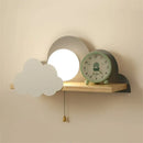 GobekUsa Cloud Moon Wall Lamp with Pull Switch, Cartoon Style for Modern Home Decor
