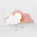 GobekUsa Cloud Moon Wall Lamp with Pull Switch, Cartoon Style for Modern Home Decor