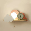 GobekUsa Cloud Moon Wall Lamp with Pull Switch, Cartoon Style for Modern Home Decor
