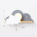 GobekUsa Cloud Moon Wall Lamp with Pull Switch, Cartoon Style for Modern Home Decor
