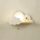 GobekUsa Cloud Moon Wall Lamp with Pull Switch, Cartoon Style for Modern Home Decor