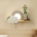 GobekUsa Cloud Moon Wall Lamp with Pull Switch, Cartoon Style for Modern Home Decor