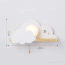 GobekUsa Cloud Moon Wall Lamp with Pull Switch, Cartoon Style for Modern Home Decor