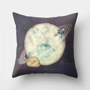 Cartoon planet astronaut pillow case bedroom square cushion cover by Decorbites