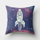 Cartoon planet astronaut pillow case bedroom square cushion cover by Decorbites