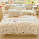 GobekUsa Cartoon Print Milk Velvet Bedding Set: Cozy, Skin-Friendly Winter Bedclothes