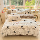 GobekUsa Cartoon Print Milk Velvet Bedding Set: Cozy, Skin-Friendly Winter Bedclothes