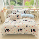 GobekUsa Cartoon Print Milk Velvet Bedding Set: Cozy, Skin-Friendly Winter Bedclothes