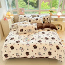 GobekUsa Cartoon Print Milk Velvet Bedding Set: Cozy, Skin-Friendly Winter Bedclothes
