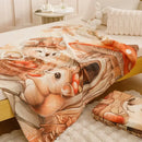 GobekUsa Cartoon Printed Cotton Blanket: Soft, Cozy Sofa Cover for Home & Office Napping