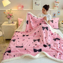 GobekUsa Cartoon Printed Lamb Wool Blanket: Soft, Skin-Friendly Sofa Cover for All Seasons