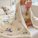 GobekUsa Cartoon Printed Lamb Wool Blanket: Soft, Skin-Friendly Sofa Cover for All Seasons