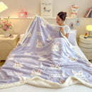 GobekUsa Cartoon Printed Lamb Wool Blanket: Soft, Skin-Friendly Sofa Cover for All Seasons