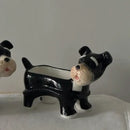 GobekUsa Cartoon Puppy Schnauzer Ceramic Storage Tray Home Decoration