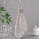 Cartoon rabbit coral fleece hand towel bathroom quick dry terry cloth by Decorbites