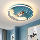 GobekUsa Kids' Cartoon Unicorn Rocket LED Ceiling Light for Bedroom Study Room