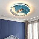 GobekUsa Kids' Cartoon Unicorn Rocket LED Ceiling Light for Bedroom Study Room