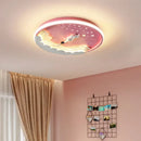 GobekUsa Kids' Cartoon Unicorn Rocket LED Ceiling Light for Bedroom Study Room