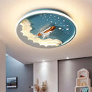 GobekUsa Kids' Cartoon Unicorn Rocket LED Ceiling Light for Bedroom Study Room