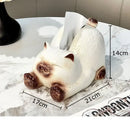 GobekUsa Cartoon Siamese Kitten Ceramic Tissue Box for Coffee Table and Desk