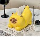GobekUsa Cartoon Siamese Kitten Ceramic Tissue Box for Coffee Table and Desk