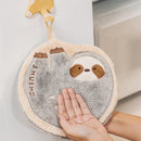 Cartoon sloth hand towels three piece plush kitchen dishcloth set by Decorbites