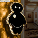 GobekUsa Cartoon Snow Man Wall Mount Light Fixture with Chrome Finish, LED Bedroom Lighting in Warm/White Light