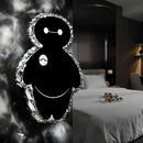 GobekUsa Cartoon Snow Man Wall Mount Light Fixture with Chrome Finish, LED Bedroom Lighting in Warm/White Light