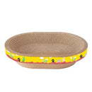 Cartoon yellow & brown cat scratch lounge bed living room toy by Decorbites