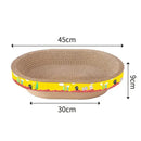 Cartoon yellow & brown cat scratch lounge bed living room toy by Decorbites