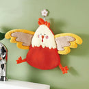 Cartoon yellow & white chicken coral velvet hand towel kitchen decor by Decorbites