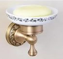 GobekUsa Carved Antique Bronze Brass Bathroom Accessories Set with Solid Bath Hardware