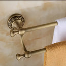 GobekUsa Carved Antique Bronze Brass Bathroom Accessories Set with Solid Bath Hardware