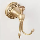 GobekUsa Carved Antique Bronze Brass Bathroom Accessories Set with Solid Bath Hardware