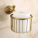 GobekUsa Carved Antique Bronze Brass Bathroom Accessories Set with Solid Bath Hardware