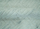 Carved Texture Modern Geometrical Bricks Design Ivory and Light Blue Hand Knotted 5x8 wool Area Rug by The Rug Decor